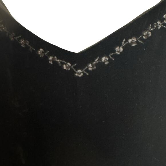 Vintage Y2K Black Velvet Maxi Dress Dark Feminine Goth Party Gown Spaghetti St - Picture 4 of 11